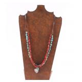 Turquoise & Coral Necklace