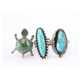 Lot of 3 Navajo Rings