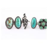 Lot of 5 Navajo Rings