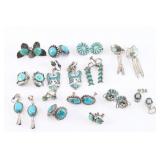Large Lot of Navajo Clip-on Earrings