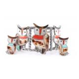 Hopi Inlaid Owl Cuff and Earrings