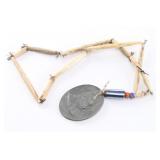 Beaded Indian Piece Bone Necklace