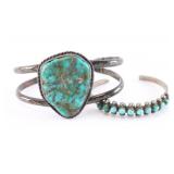 Lot of 2 Turquoise Navajo Cuff Bracelets