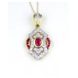 Beautiful Vintage Style Ruby and Diamond