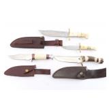 Lot of 4 Fixed Blade Knives