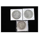 Lot of 3 Morgan Silver Dollars