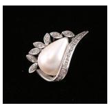 Vintage Pearl & Diamond Pendant