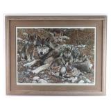 Carl Brenders Print, 'Den Mother-Wolf Family'.