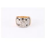 Gold/Diamond 32nd Degree Masonic Ring.