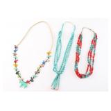Lot of 3 Native American Beaded Necklaces