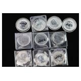 Lot of 10 Canadian Silver Dollar Coins