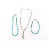 Lot of 3 Turquoise Navajo Beaded Necklaces