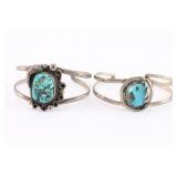 Lot of 2 Turquoise Navajo Cuff Bracelets