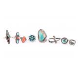 Lot of 7 Navajo Rings