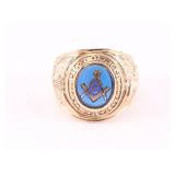 Gold WW2 U.S.A.A.F. Masonic Ring.