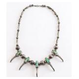 Navajo Sterling Bear Claw Necklace