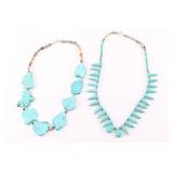 Lot of 2 Native American Turquoise Necklaces