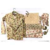 WW2 USMC 'Frog-Skin' Camo Uniform Grouping.