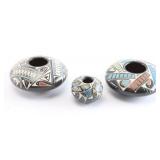 Quezada Polychrome Blackware Pots