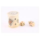 Whale Bone Scrimshawed Game