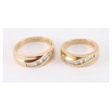 His & Her Matching Diamond Wedding Rings