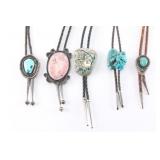 Lot of 5 Navajo Bolo Ties