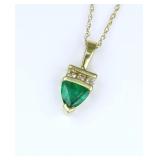 Lovely Trilliant cut Vivid Emerald