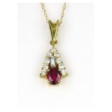 Elegant Extra Fine Ruby and Diamond Pendant