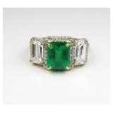 Show Stopping Emerald and Diamond Ring