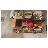 HO gauge train set, trunk and the contents, two