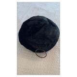 Antique black mink, fur muff, with a wrist ring