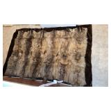 Antique, badger blanket, velvet backed, with