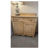 Antique Victorian country, white washstand side