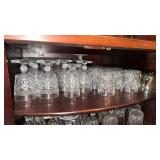 3 sets of drinking glasses, footed water or