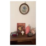 Group lot with a round framed Crosstitch, little