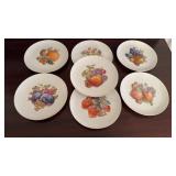Set of 7 German porcelain fruit plates