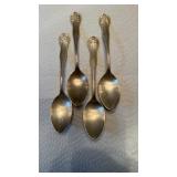 4 sterling Silver 925 large spoons, Hallmarked