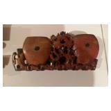 Antique hand carved heavy Chinese soapstone, two