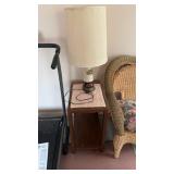 Small end table with a vintage rider on horseback