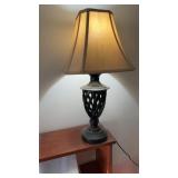 Modern design table lamp, with a swirl