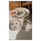 Group lot of porcelain plates and trays, one