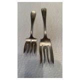 2 sterling silver 925 serving forks, both Hallmark
