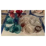 Group lot, vintage glassware, some blue glass,