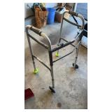 Aluminum folding walker with adjustable height,