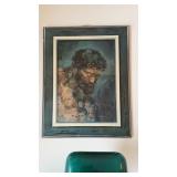 Vintage 1975 print of Jesus made up of different