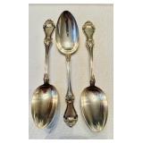 3 sterling silver 925 serving spoons, and the