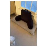 Two pillows, large silver gray body pillow,