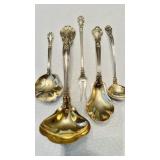 5 sterling silver 925 Chantilly serving pieces ,