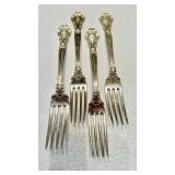 4 sterling silver 925 Chantilly Forks, set of