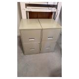 2 drawer metal file cabinets, match, set of two